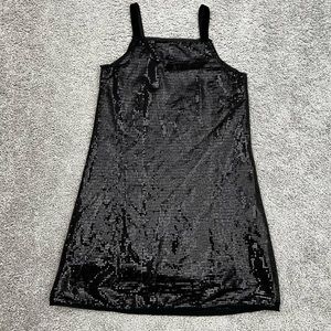 Chelsea and Violet Girls Medium Black Tunic Sequin Dress